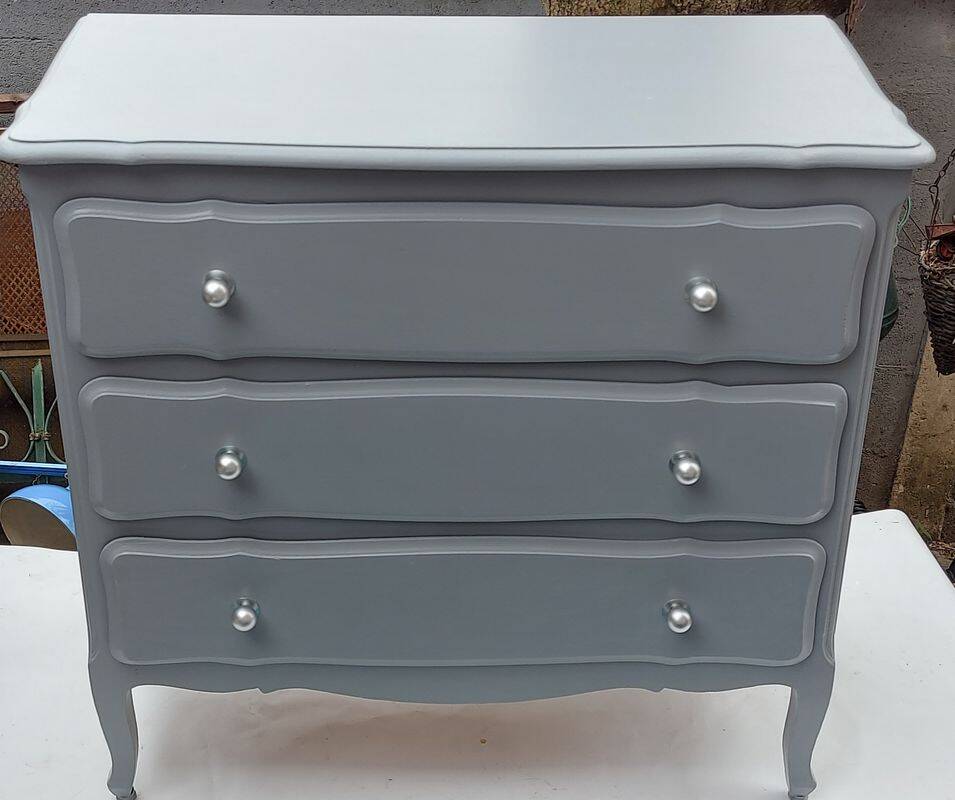 Belle commode vintage 1980 rajeunie couleur grise