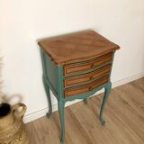 Louis XV style bedside table in celadon green