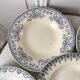 Set of 6 hollow plates Terre de Fer mismatched late nineteenth