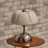 Italian lamp 1960 70 aluminum and opaline 40x30
