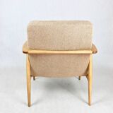 Beige boucle gfm63 lounge chair by J. Kedziorek, 1970s