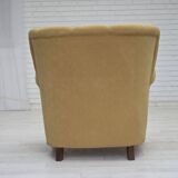 1960s, Danish relax chair, original light green furniture wool.