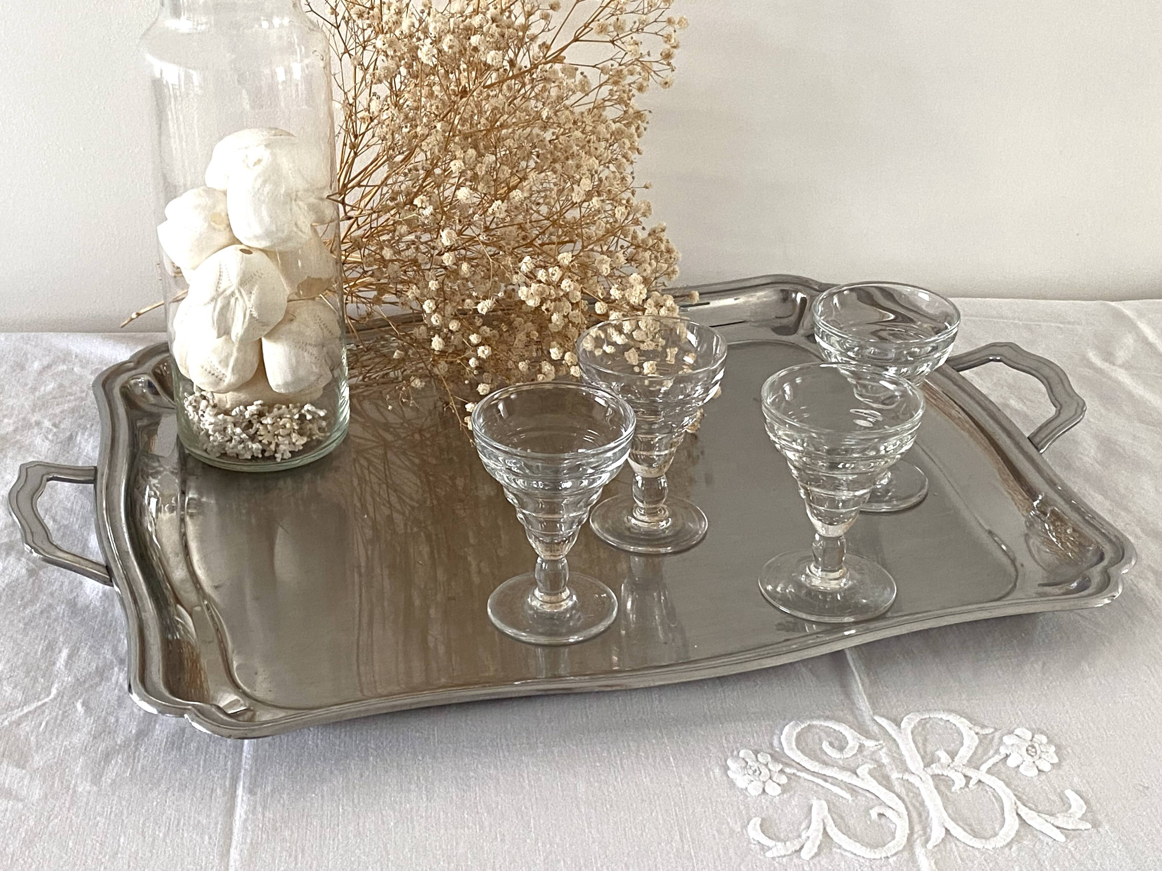 Large stainless steel platter