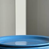 Set of 2 sky blue plates, one slotted