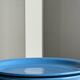 Set of 2 sky blue plates, one slotted