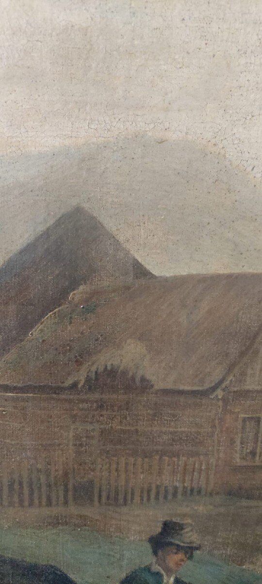 Large oil painting on canvas 2 m x 1.50 m - animated landscape - Charles Louis Verboeckhoven