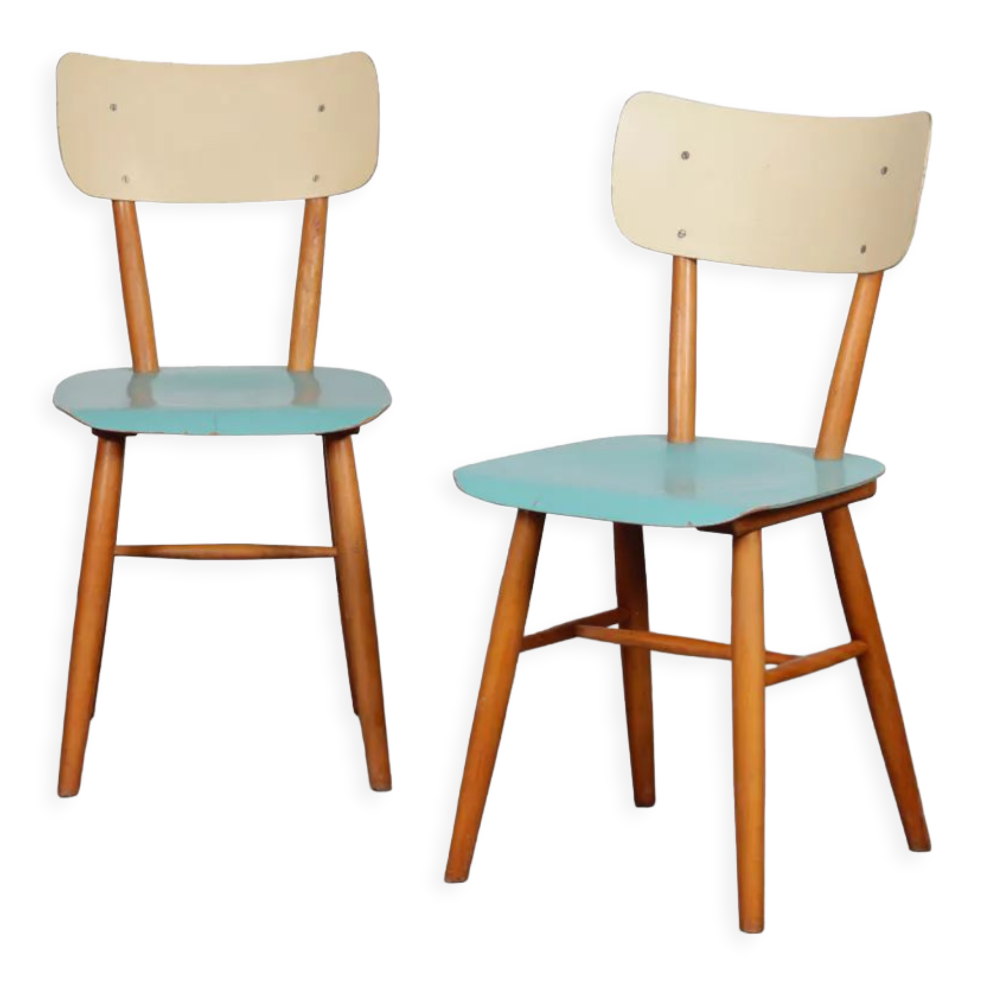 Pair of vintage wooden chairs produced by Ton, 1960