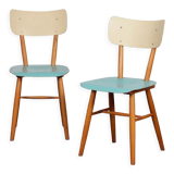Pair of vintage wooden chairs produced by Ton, 1960