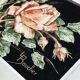 Painting on velvet "La rose" signed L. Boucher