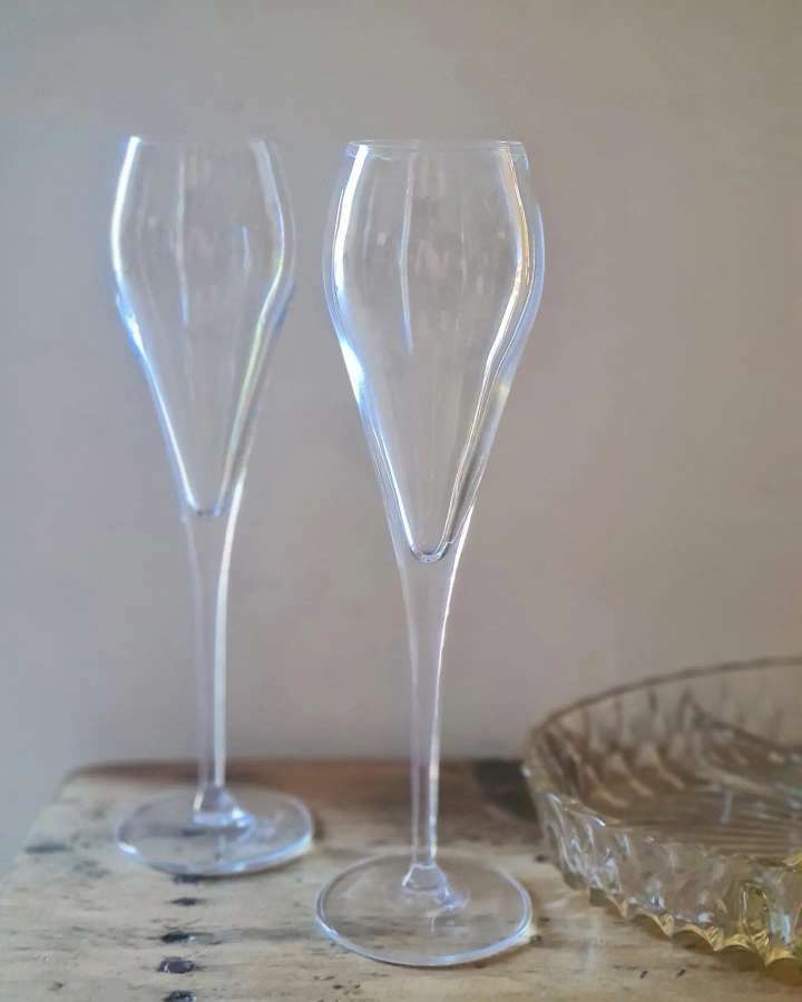 Crystal flute duo Luigi Bormioli