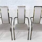 Set of 6 metal and fabric chairs by BC Design