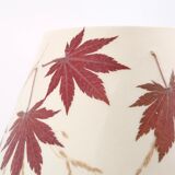 Dark wood ball lamp, lampshade with Erable leaves