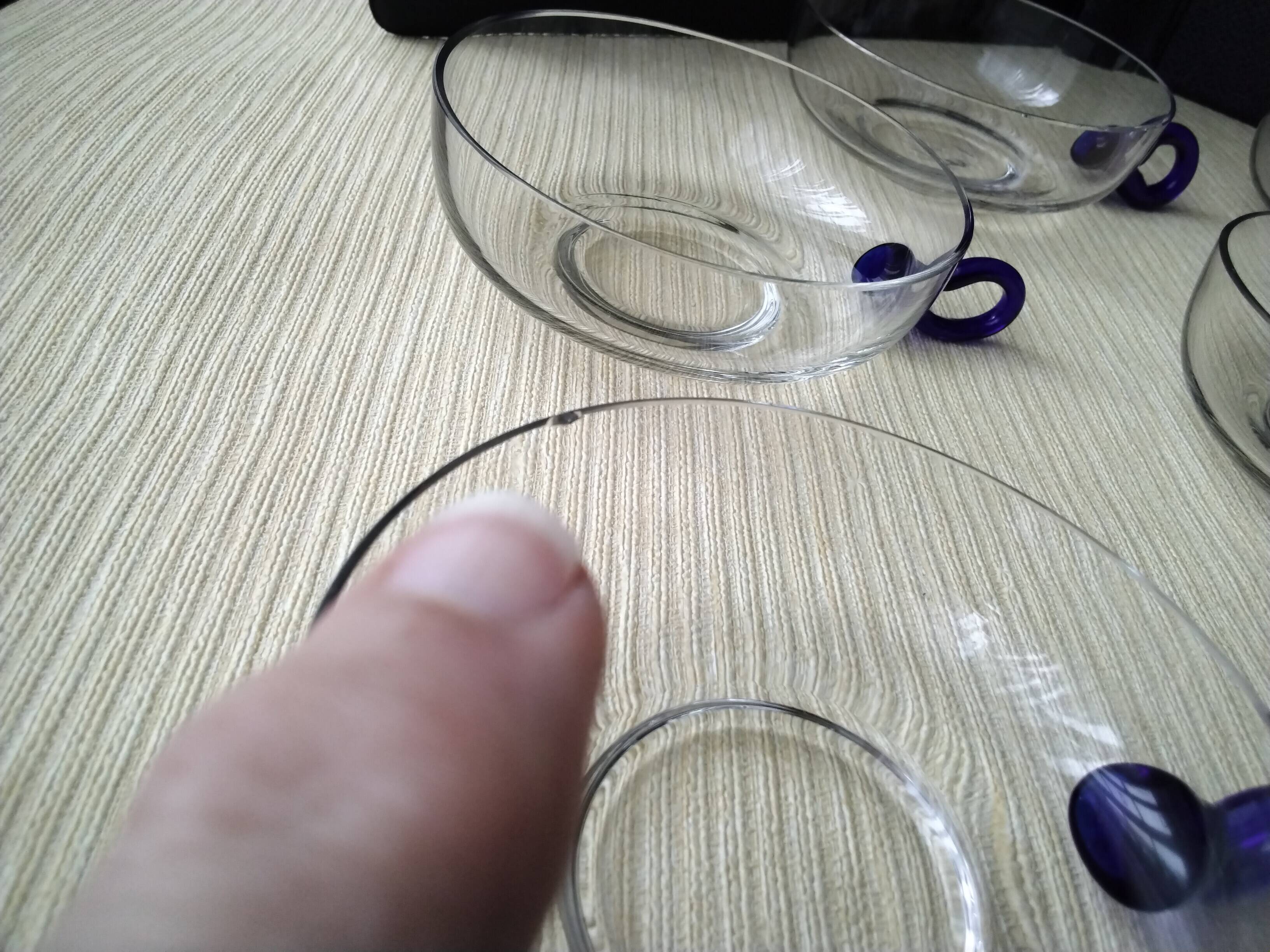 8 Tasses à punch en verre soufflé