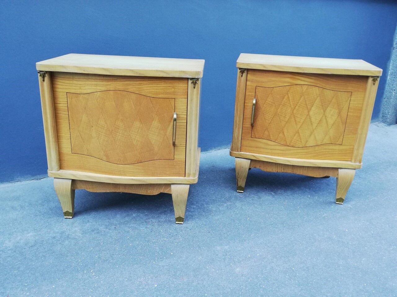Pair of art deco bedside tables 40s
