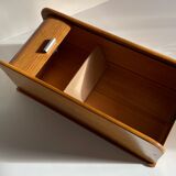 Wooden box with curtain vintage storage