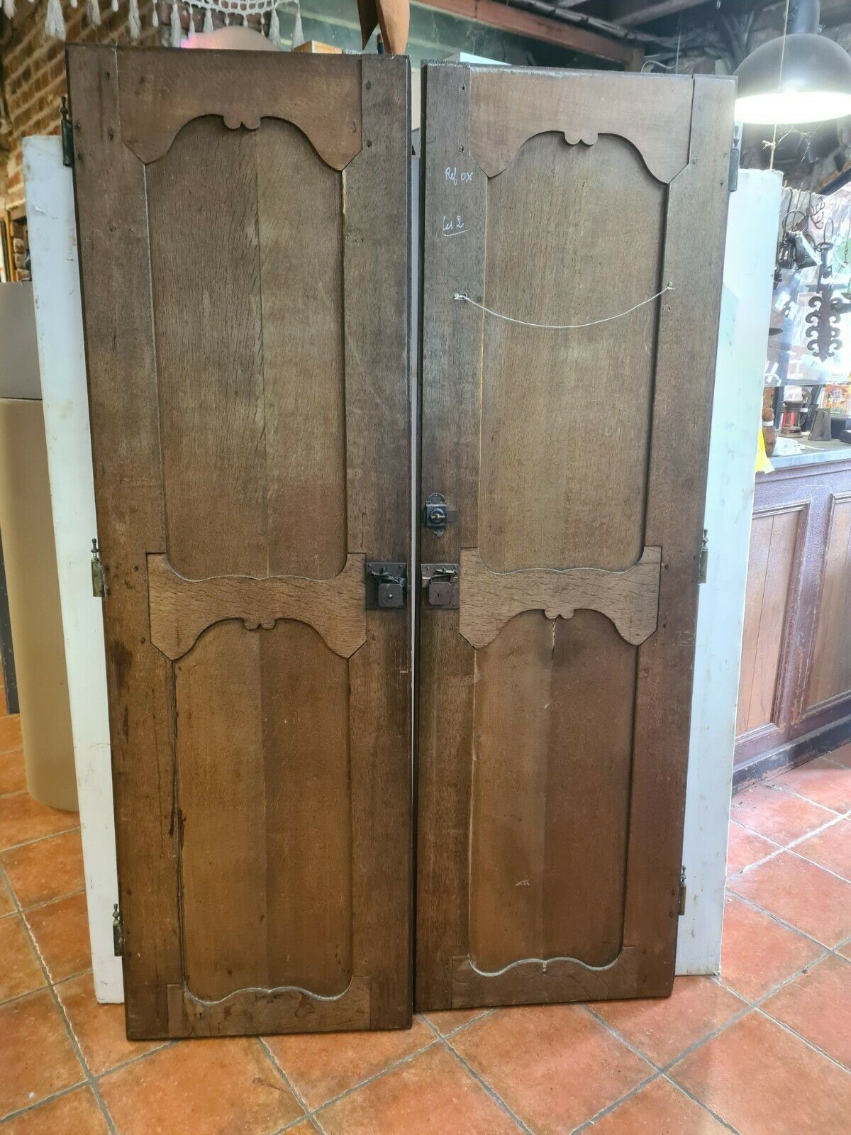 Oak closet doors pair