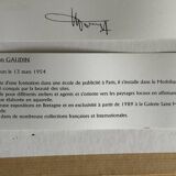 Watercolour by Christian Gaudin framed, certificate Guérande salt marshes.