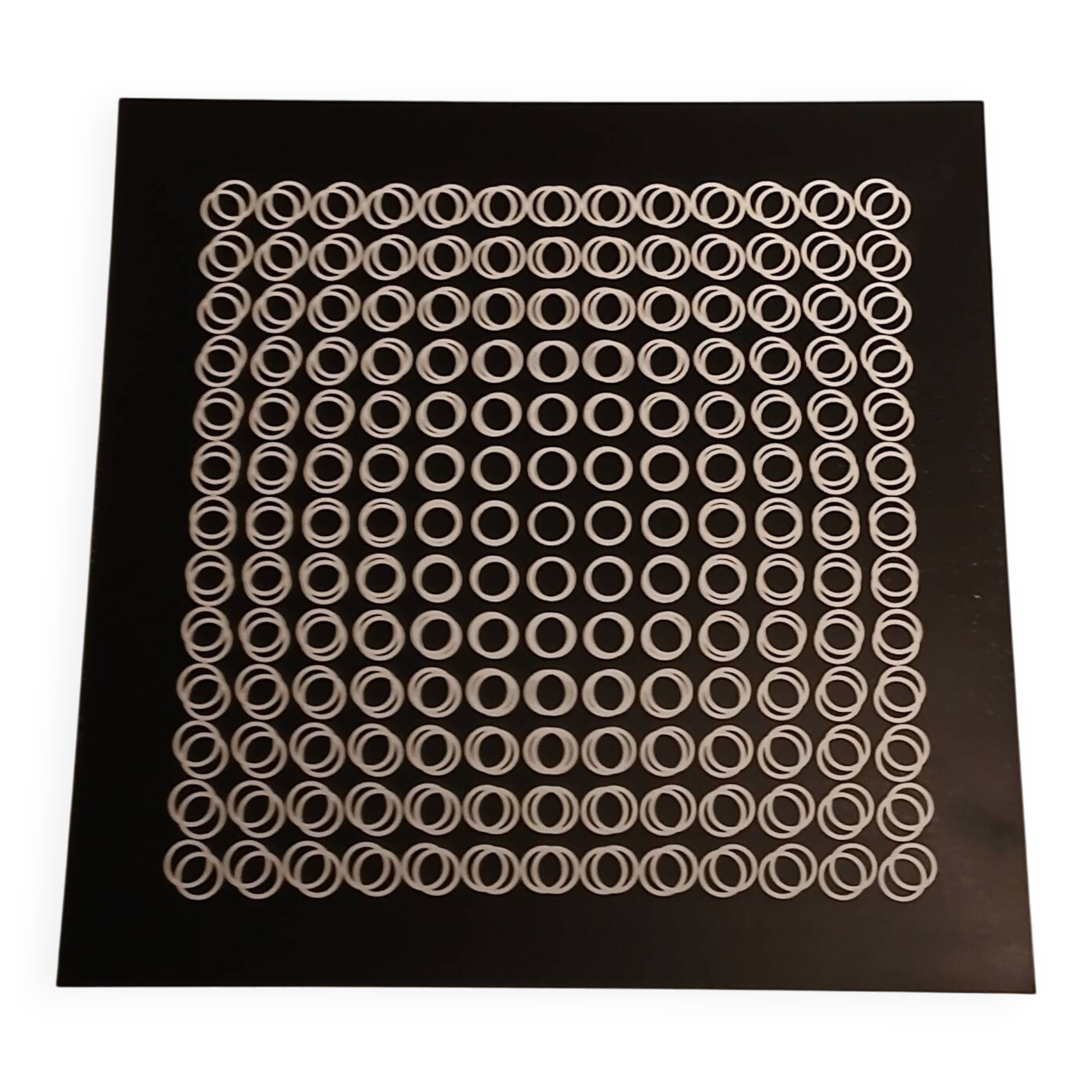 Vasarely silkscreen print - "Deep Kinetics" - 3D Illusion & Black and White
