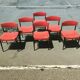 6 chairs year 70 imitation red leather