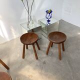 4 hammered brutalist stools