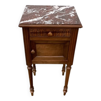 Louis XVI Style Walnut Bedside Table – Early 20th Century