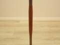 Danish floor lamp with wood and metal base, botanical fabric shade, 1960s