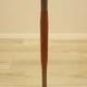 Danish floor lamp with wood and metal base, botanical fabric shade, 1960s
