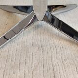Coffee table Roche Bobois 70's carrara marble and chrome star foot