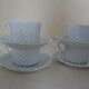 4 cups with saucer Limoges Haviland white torso
