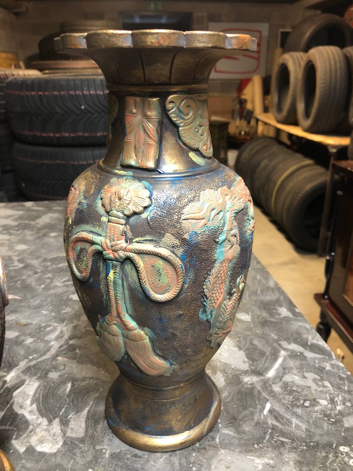 Pair of vintage Asian vases