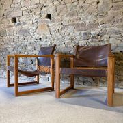 2 leather chairs Diana by Karin Mobring for IKEA, 1970