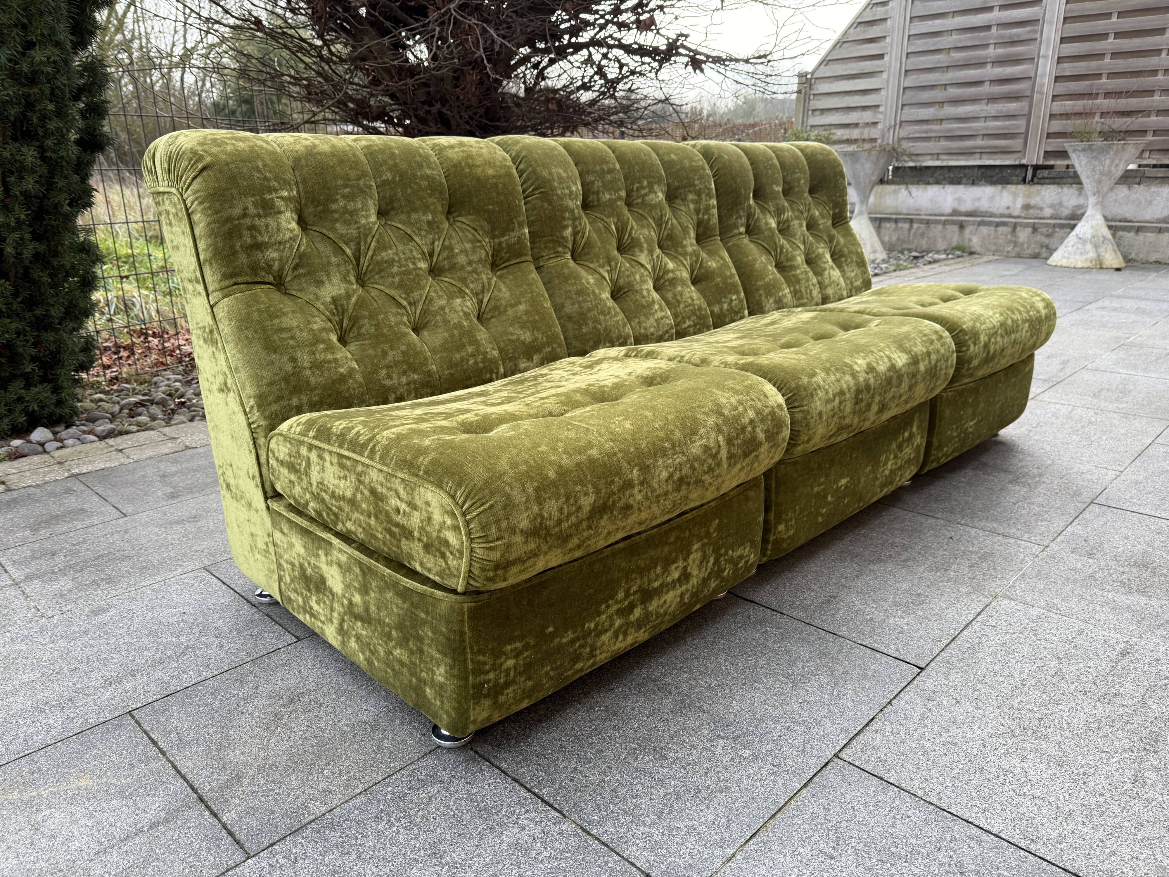 modular velvet sofa from the 70s