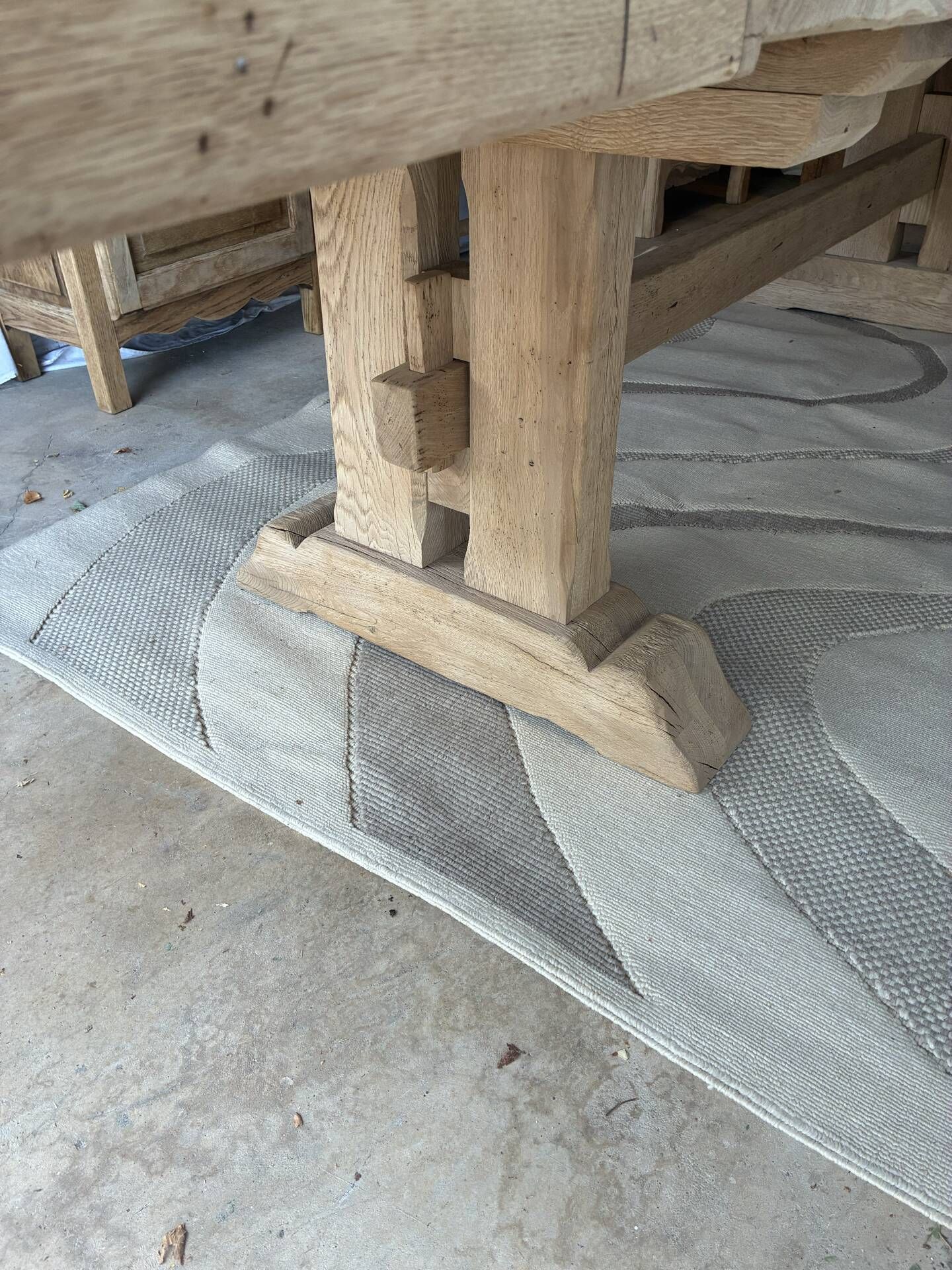 Monastery table with extensions in solid oak