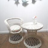 Rattan chair and table