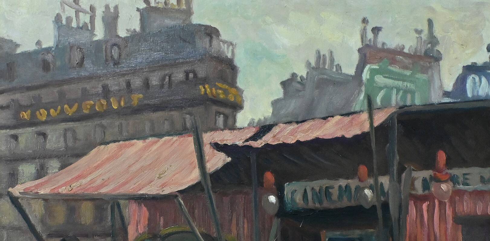 Painting “Street Scene” by C. Subileau – Early 20th century