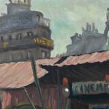 Painting “Street Scene” by C. Subileau – Early 20th century