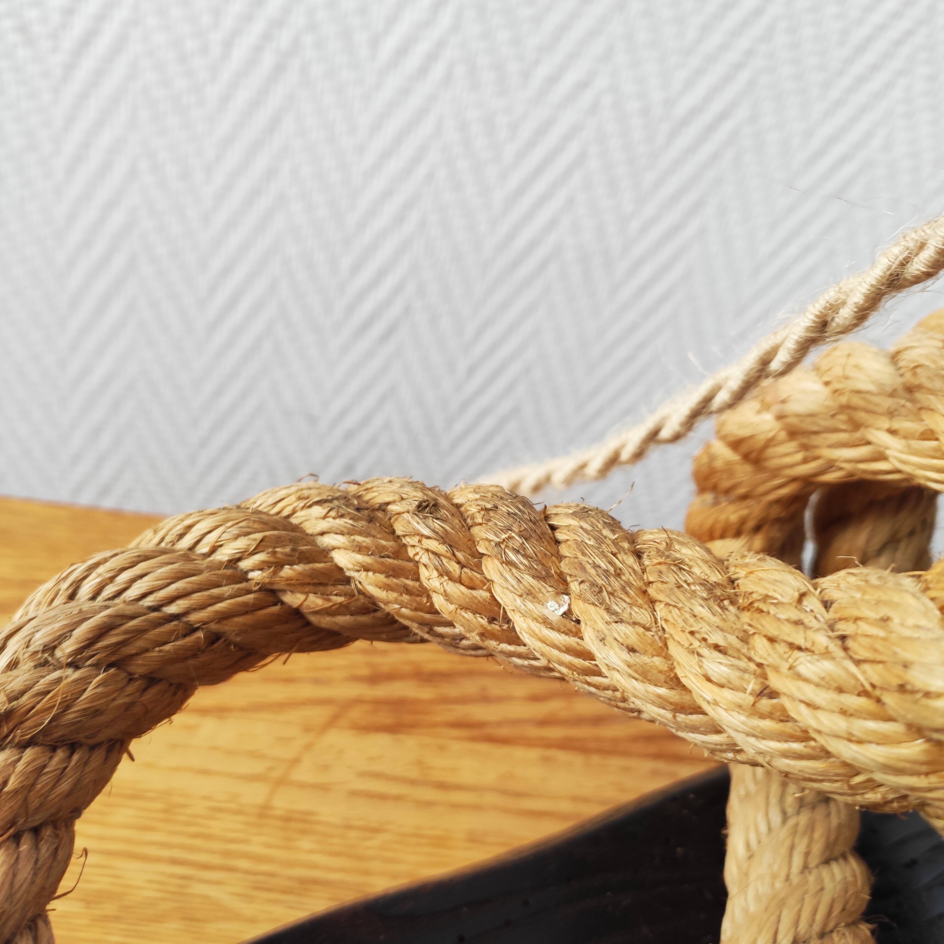 Vintage 1950s table lamp in rope – in the style of Audoux & Minet