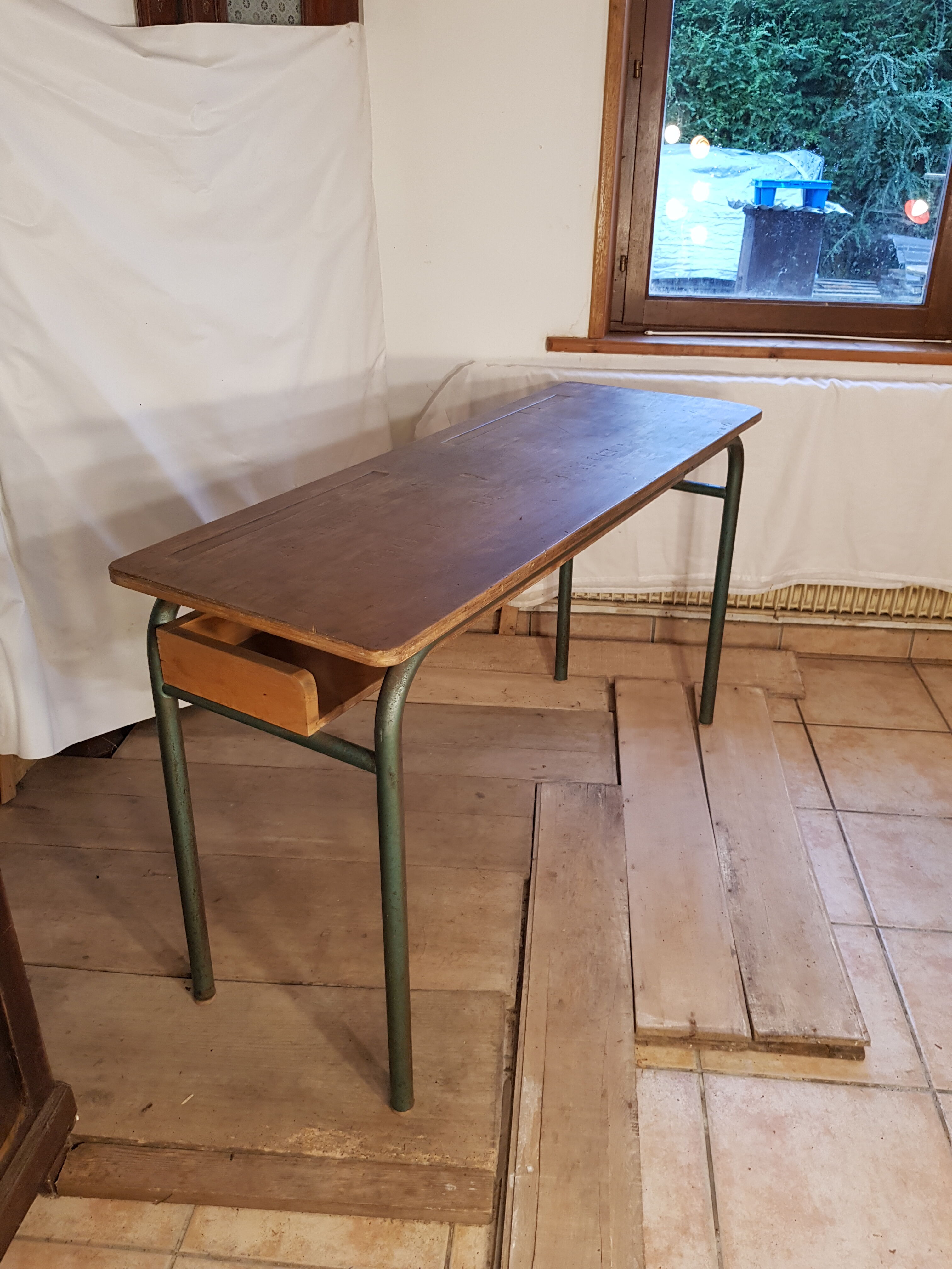 Table desk double school desk 1960