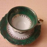Tasse et soucoupe  RW Bavaria vert et doré