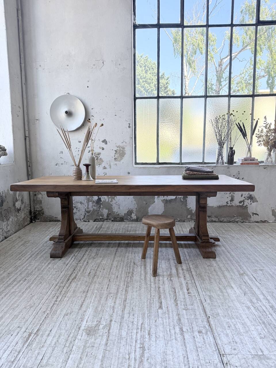 Monastery table oak 1950 XXL