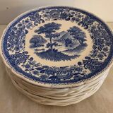 10 old blue earthenware dessert plates Burgenland Villeroy and Boch 1950