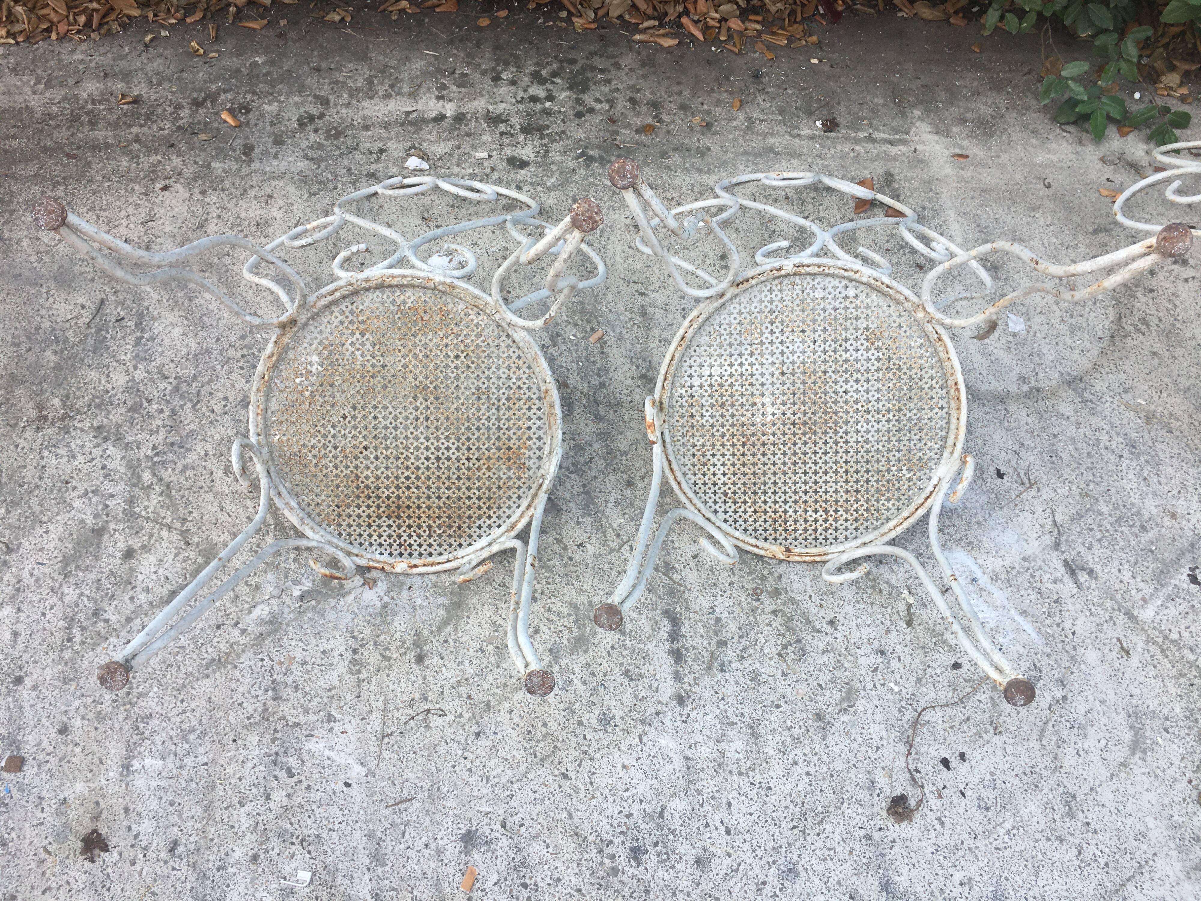 Set of 4 wrought iron chairs