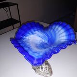 Glass and metal fruit bowl