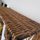 Woven wicker coat rack