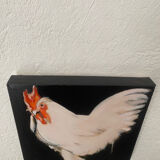 Coq portrait à l’huile sur toile