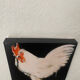 Rooster portrait in oil on canvas