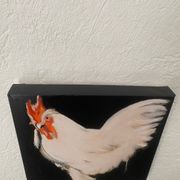 Coq portrait à l’huile sur toile