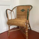 Vintage wicker armchair