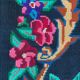 Vintage Romanian wool carpet floral design on black background 235x150cm