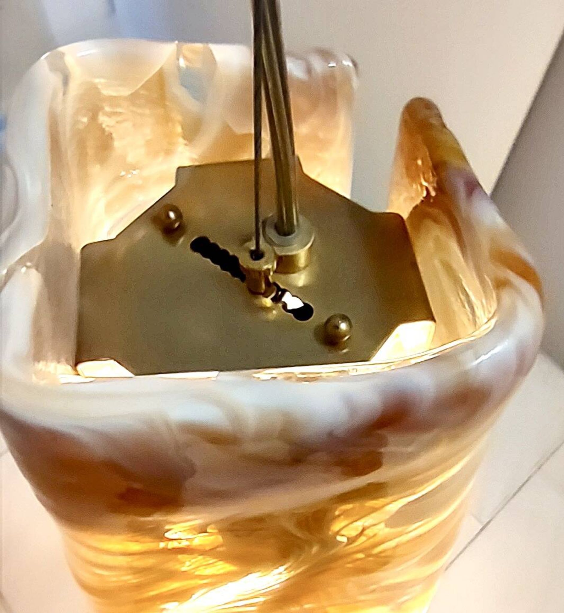 Orange Murano Glass and Brass Pendant by La Murrina, Italy, 1980s